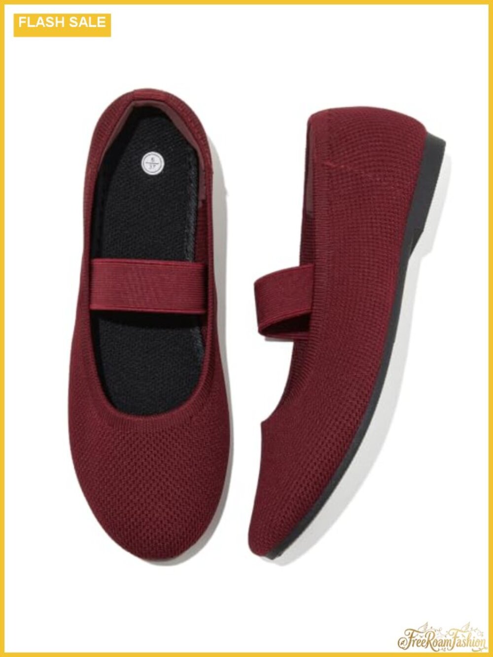Women's Mary Jane Ballet Flats Slip On Knit Dress Shoes